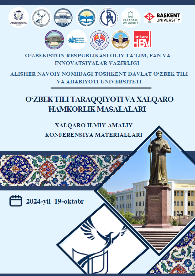 					View Vol. 1 No. 1 (2024): O‘ZBEK TILI TARAQQIYOTI VA XALQARO HAMKORLIK MASALALARI
				
